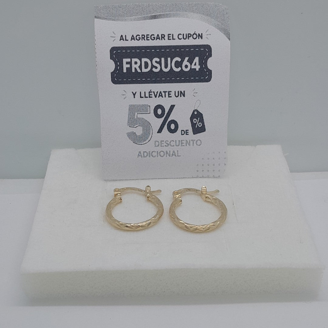 ARETES ARRACADAS TRENZADAS 14K 18 1.6 GR (NUEVO)