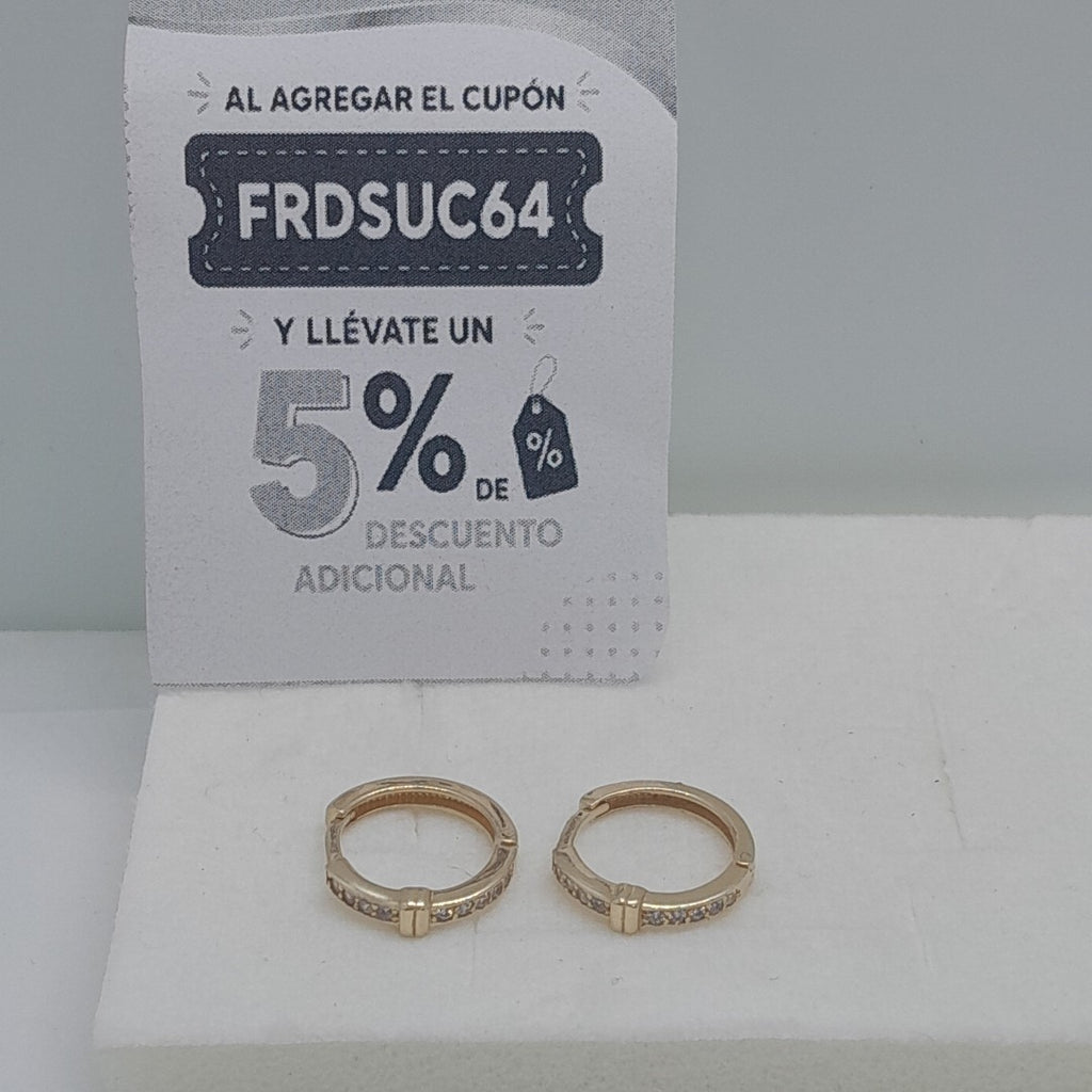 ARETES HUGGIES C CIRCONIA 14K 1.8 GR (NUEVO)