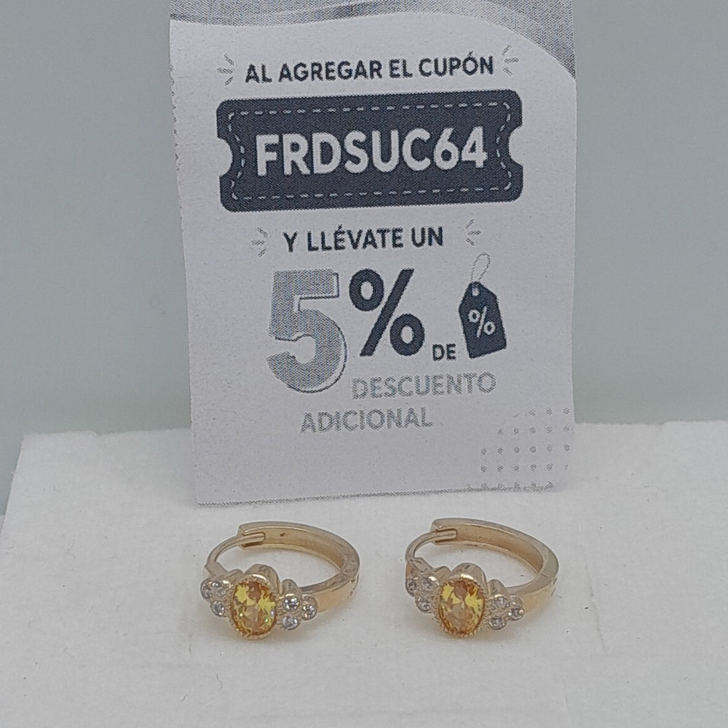 ARETES ARRACADAS CON CIRCONIAS Y PDRAS COL 14K 3.2 GR (NUEVO)
