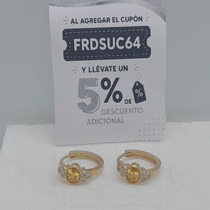 ARETES ARRACADAS CON CIRCONIAS Y PDRAS COL 14K 3.2 GR (NUEVO)