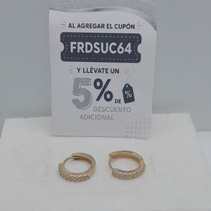 ARETES HUGGIES C CIRCONIAS 14K 1.7 GR (NUEVO)