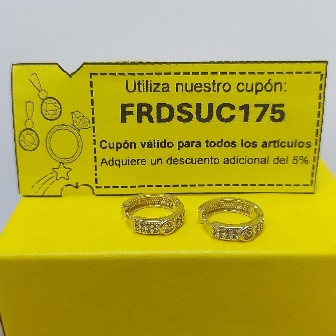 ARETES ARRACADAS C CIRCONIAS 10K 2.6 GR (NUEVO)