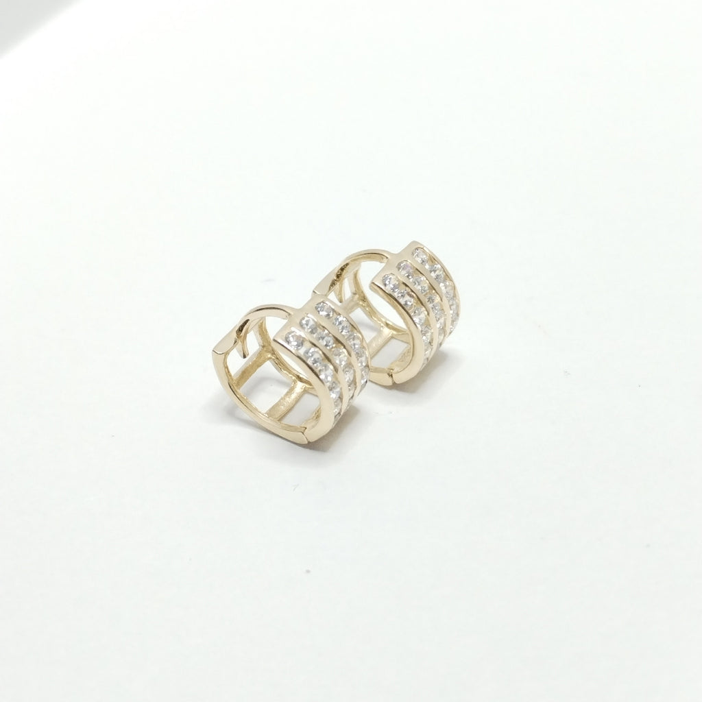 ARETES HUGGIES C CIRCONIA 14K 2.1 GR (NUEVO)