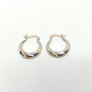 ARETES TEJIDO ARRACADA TRENZADA COMBINADA 14K 1.8 GR (NUEVO)