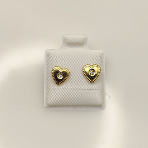 BROQUELES BROQUEL FIG CORAZON C CIRCONIA 14K 0.2614 GR (NUEVO)