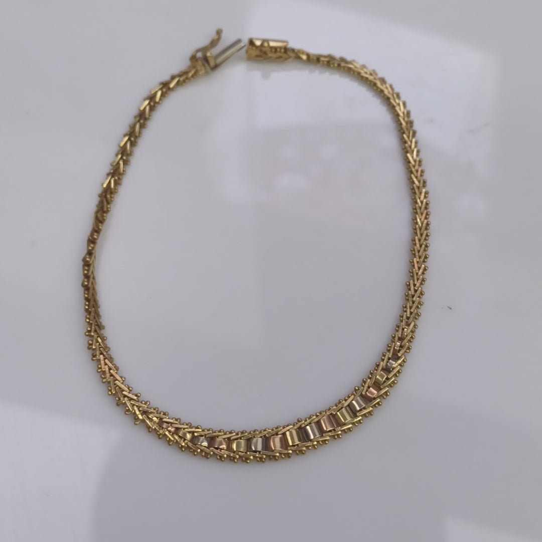 PULSERA ORO COMBINADO 14 K 6.9 GRMS (SEMINUEVO)