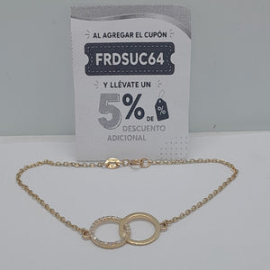 PULSERA TEJIDO ESPECIAL FIG AROS UNIDOS C CIRCS 14K 18 CM 2.1 GR (NUEVO)