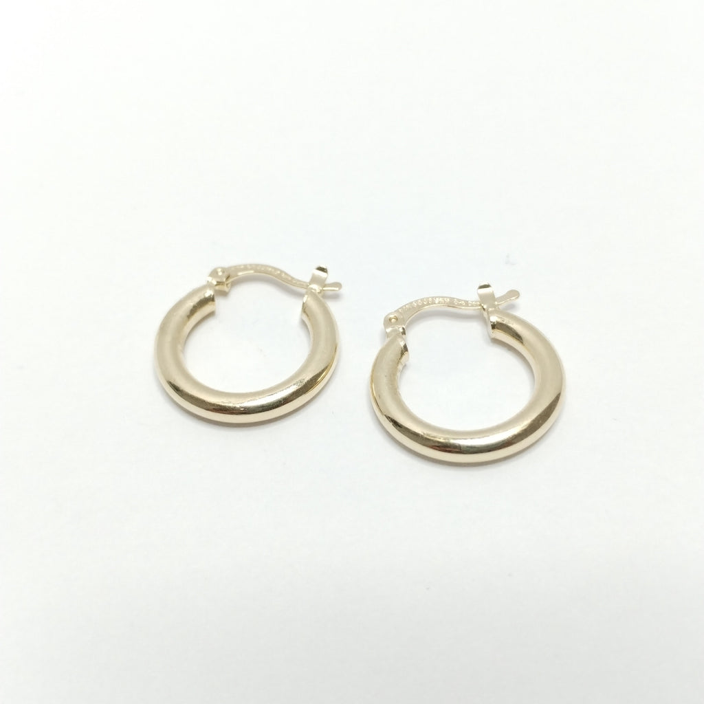 ARETES TEJIDO ARRACADAS LISAS 14K 1.6 GR (NUEVO)