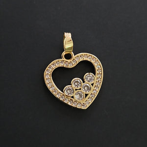 DIJE CORAZON CON CIRCONIAS 14K 1.6 GR (NUEVO)