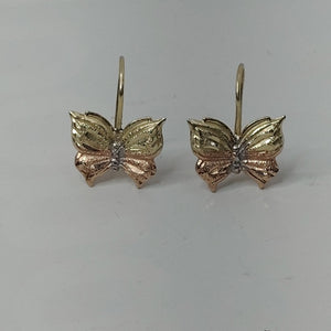 ARETES PAR ORO, ORO COMBINADO 10 K 1.4 GRMS (SEMINUEVO)