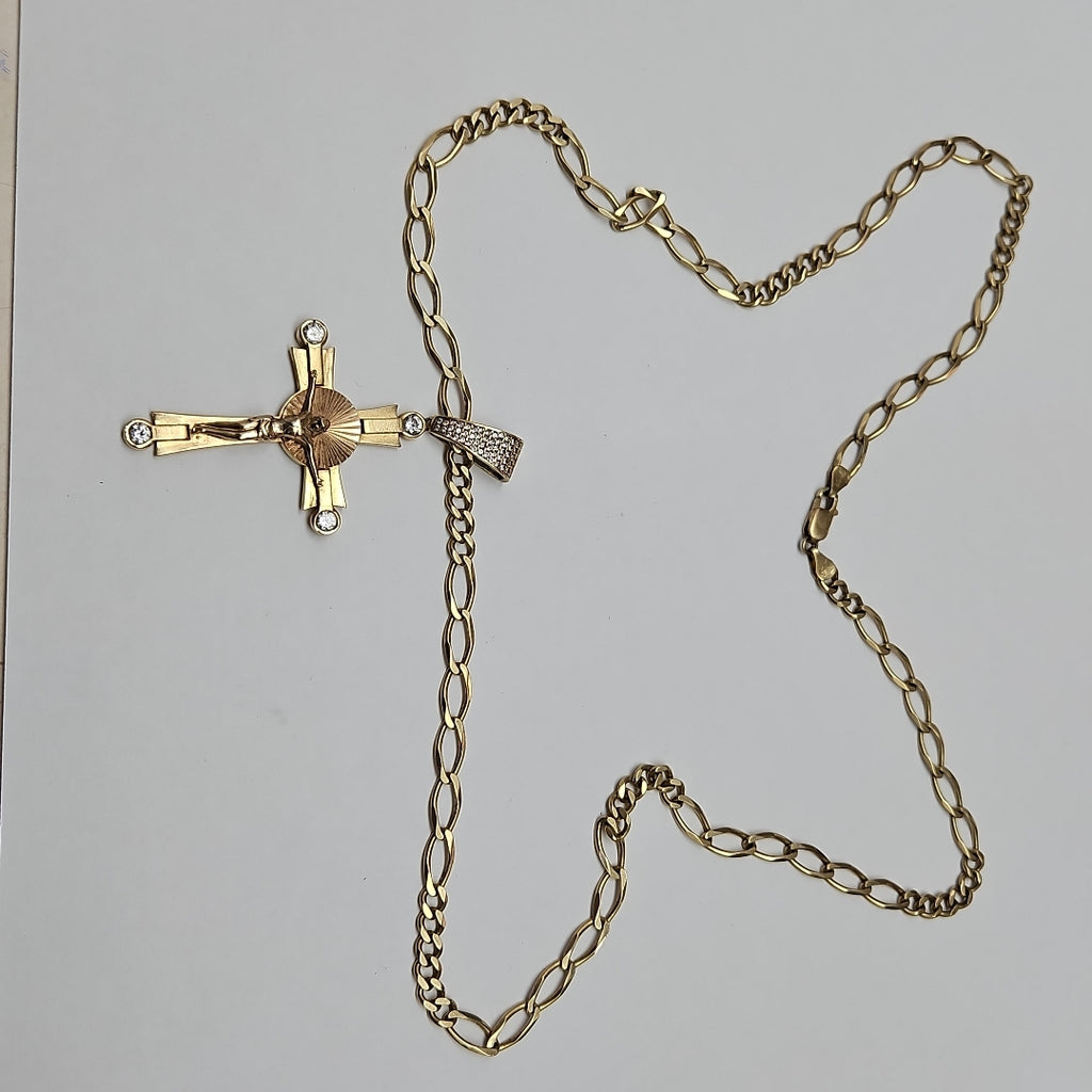 CADENA, CRUCIFIJO ORO 14 K 33.8 GRMS (SEMINUEVO)