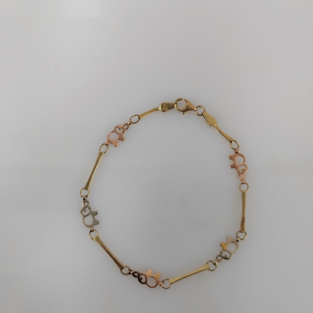 PULSERA ORO, ORO COMBINADO 14 K 2.6 GRMS (SEMINUEVO)