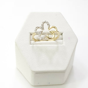 ANILLOS FIG FLOR CON CIRCONIAS 14K TALLA 7 1.4 GR (NUEVO)