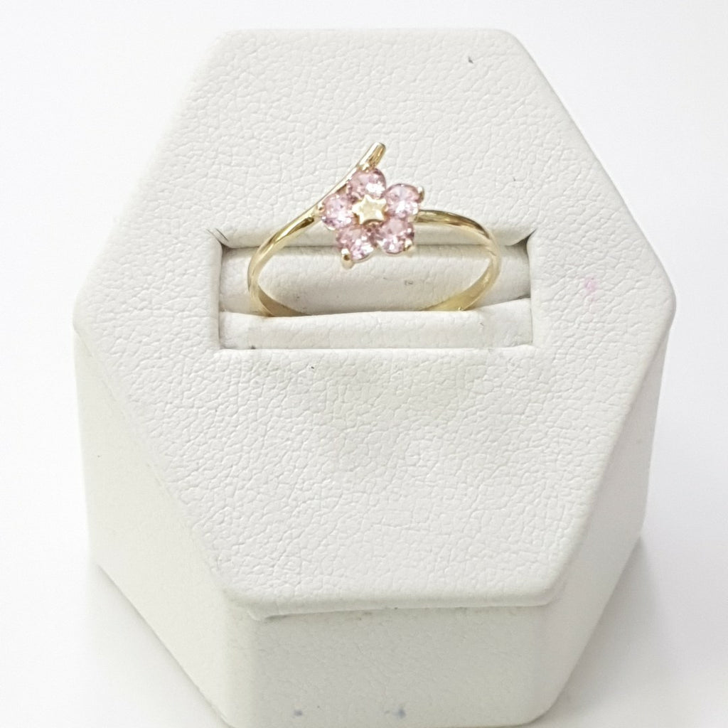 ANILLOS FIG FLOR PIEDRAS COL 14K TALLA 7 1 GR (NUEVO)