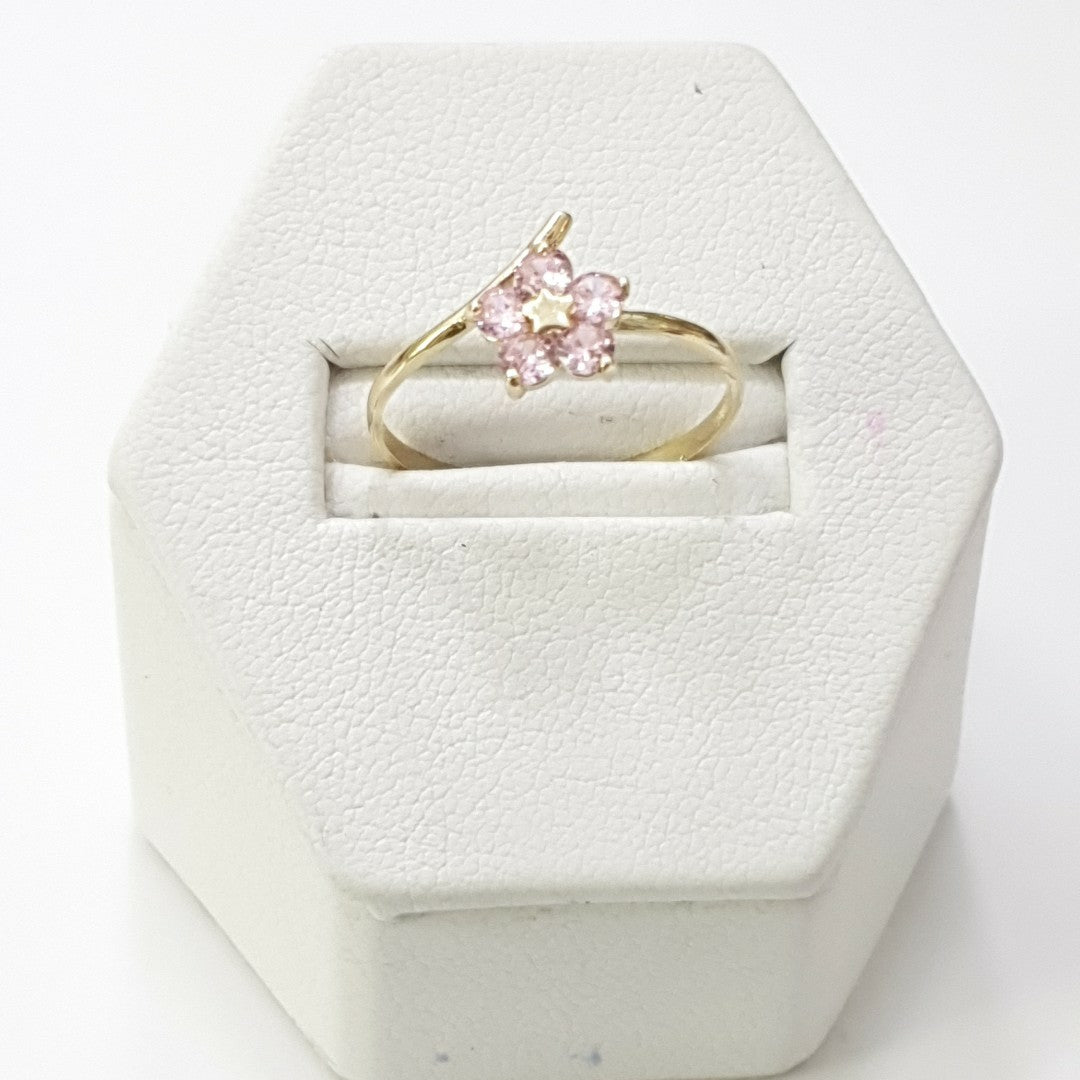 ANILLOS FIG FLOR PIEDRAS COL 14K TALLA 7 1 GR (NUEVO)
