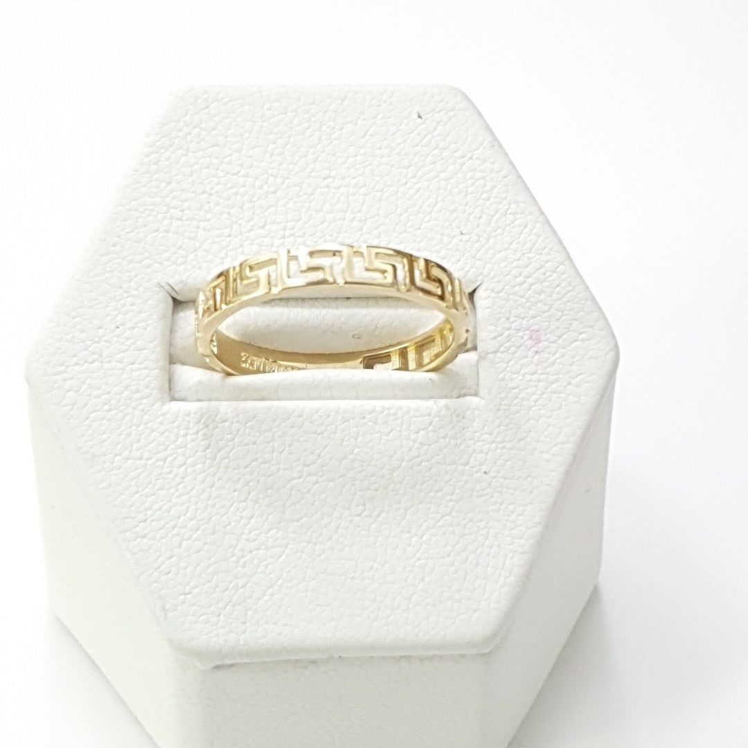 ANILLO ARGOLLA C GRECAS 14K 7 TALLA 1.5 GR (NUEVO)