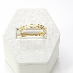 ANILLO ARGOLLA C GRECAS 14K 7 TALLA 1.5 GR (NUEVO)