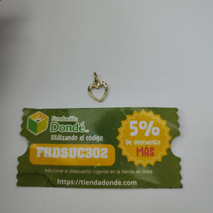 DIJE CORAZON CON CIRCONIAS 14K 1.4 GR (NUEVO)