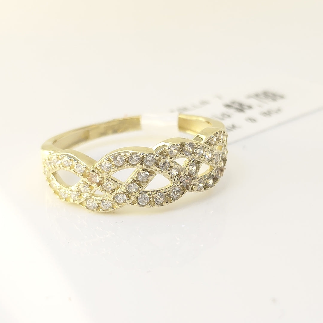 ANILLOS CON CIRCONIAS 14K TALLA 7 0.8 GR (NUEVO)