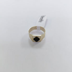 ANILLOS CON ONIX Y CIRCONIAS 14K TALLA 11.5 4.6 GR (NUEVO)
