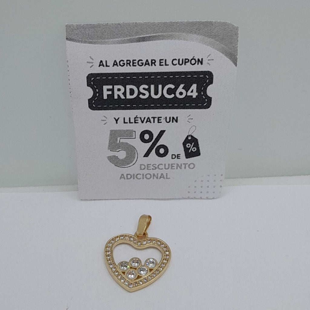 DIJE CORAZON CON CIRCONIAS 14K 1.7 GR (NUEVO)