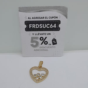 DIJE CORAZON CON CIRCONIAS 14K 1.7 GR (NUEVO)