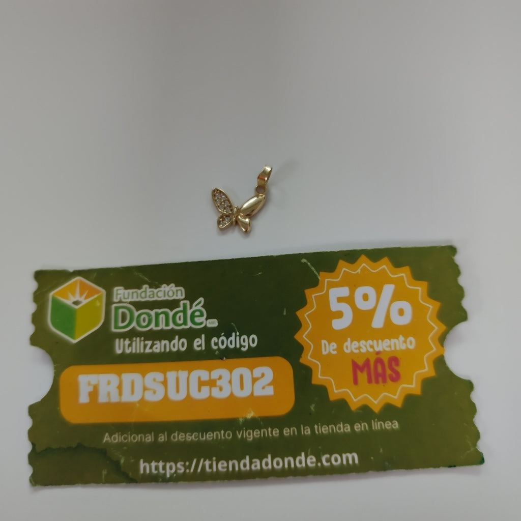 DIJE MARIPOSA CON CIRCONIAS 10K 1 GR (NUEVO)