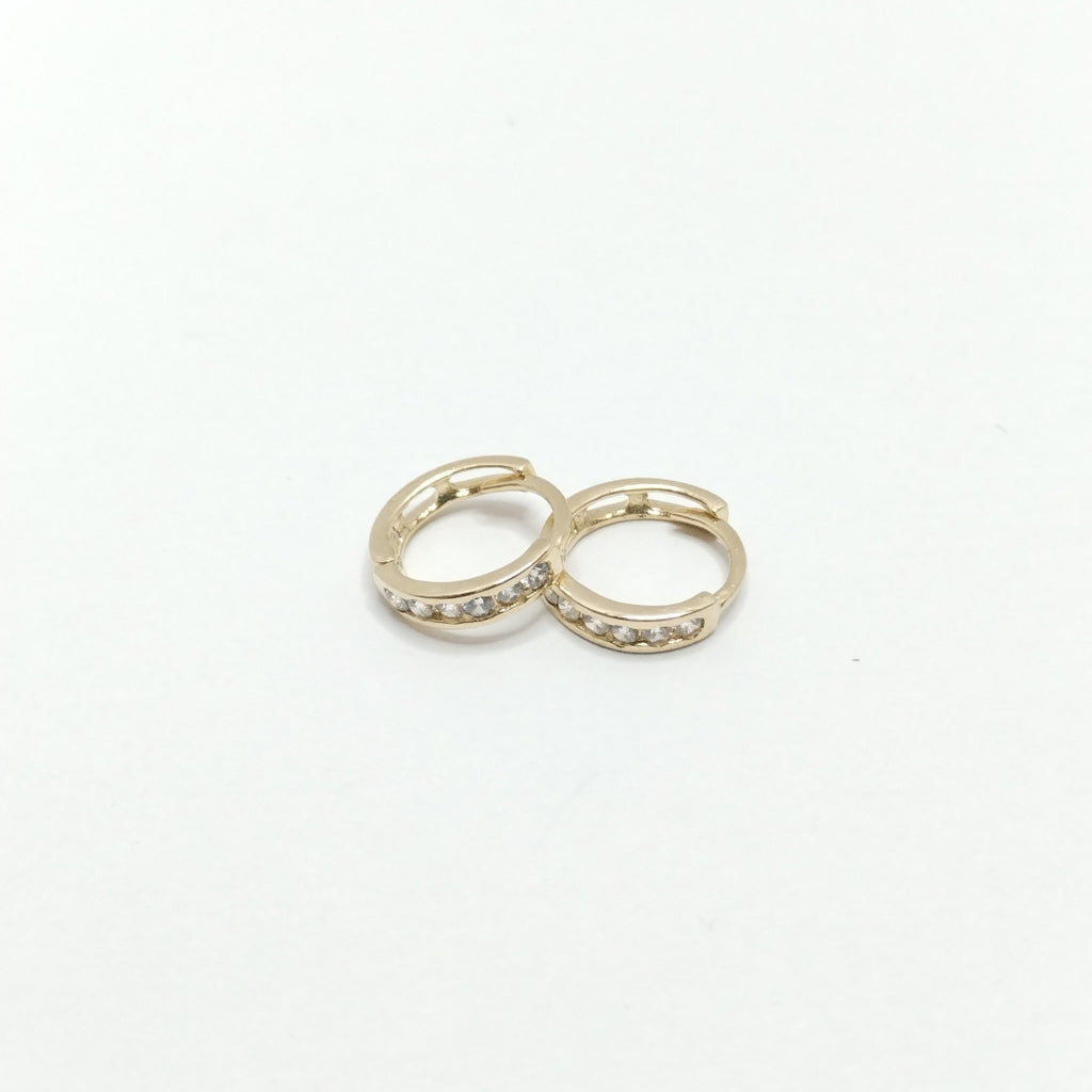 ARETES ARRACADA C CIRCONIAS 14K 1.1 GR (NUEVO)