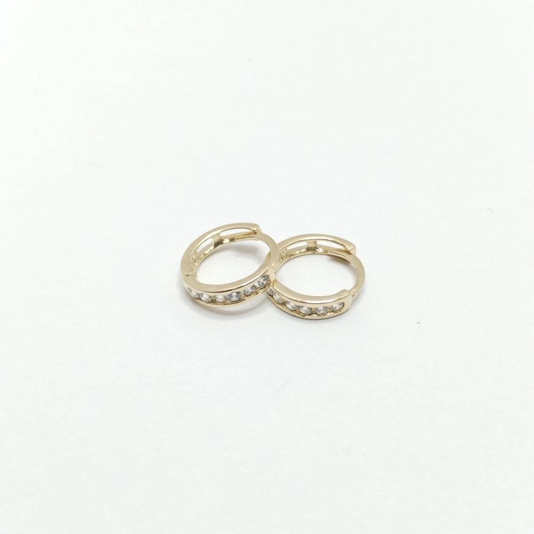 ARETES ARRACADA C CIRCONIAS 14K 1.1 GR (NUEVO)