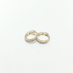 ARETES ARRACADA C CIRCONIAS 14K 1.1 GR (NUEVO)