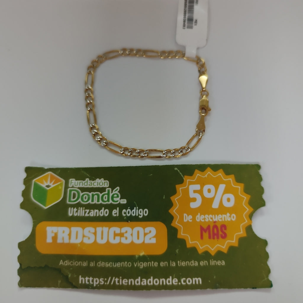 PULSERA 3X1 DIAMANTADA 14K 18 CM 4.4 GR (NUEVO)