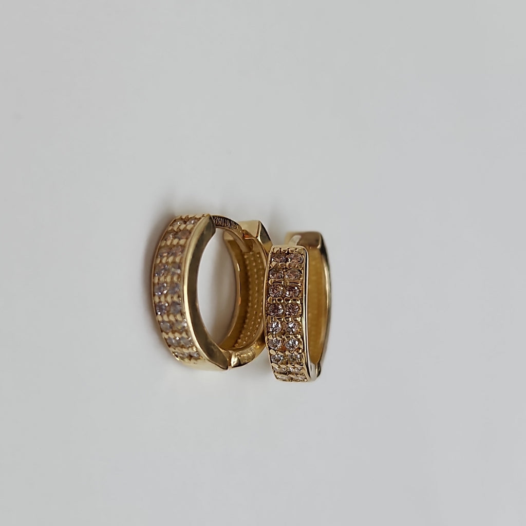 ARETES HUGGIES C CIRCONIA 14K 2.1 GR (NUEVO)