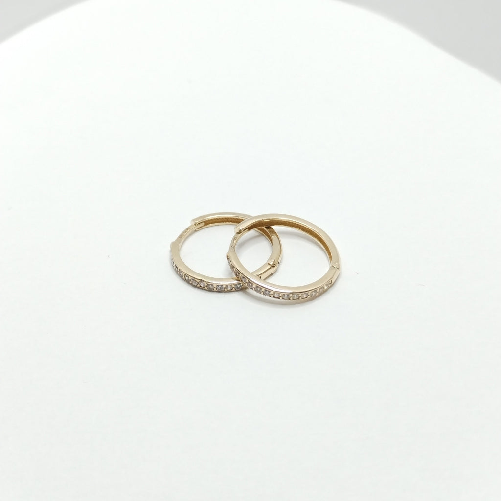 ARETES ARRACADAS C CIRCONIAS 14K 2 GR (NUEVO)
