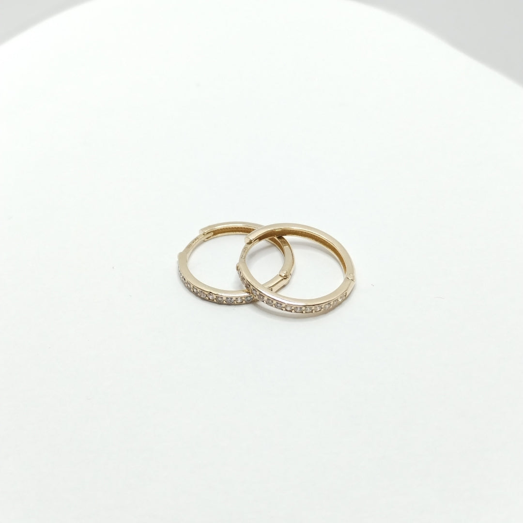 ARETES ARRACADAS C CIRCONIAS 14K 2 GR (NUEVO)