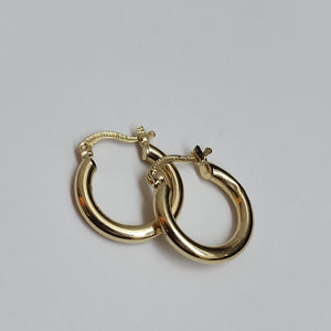 ARETES TEJIDO ARRACADAS LISAS 14K 1.6 GR (NUEVO)