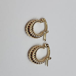 ARETES ARRACADA ESTRIADAS 14K 1 GR (NUEVO)