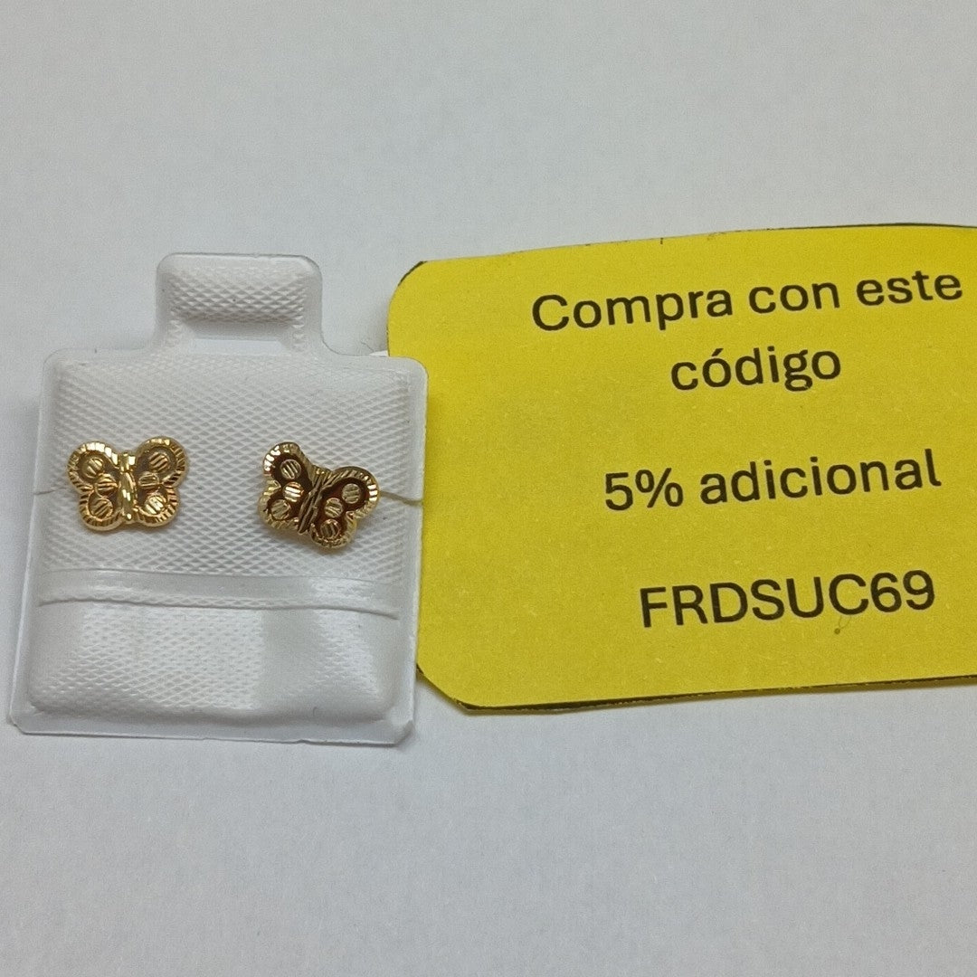 BROQUELES BROQUEL FIG MARIPOSA 14K 0.2668 GR (NUEVO)