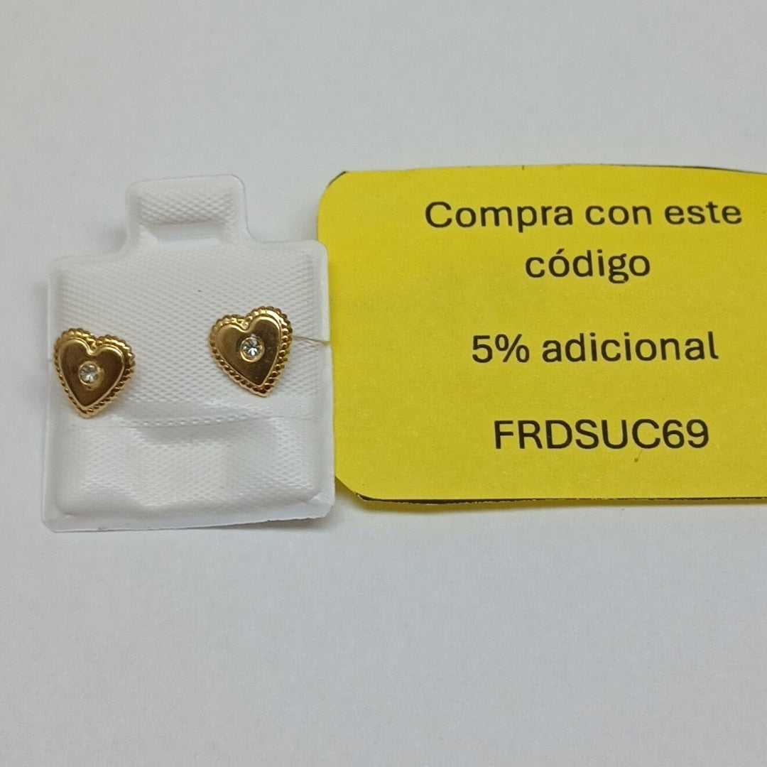 BROQUELES BROQUEL FIG CORAZON C CIRCONIA 14K 0.2614 GR (NUEVO)