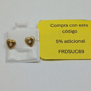 BROQUELES BROQUEL FIG CORAZON C CIRCONIA 14K 0.2614 GR (NUEVO)