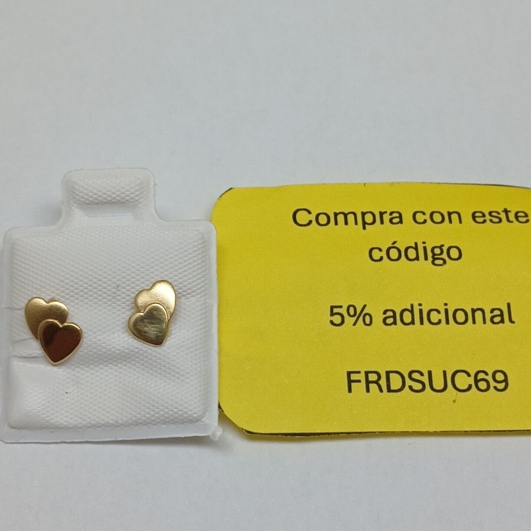 BROQUELES BROQUEL CORAZON DOBLE 14K 0.2171 GR (NUEVO)