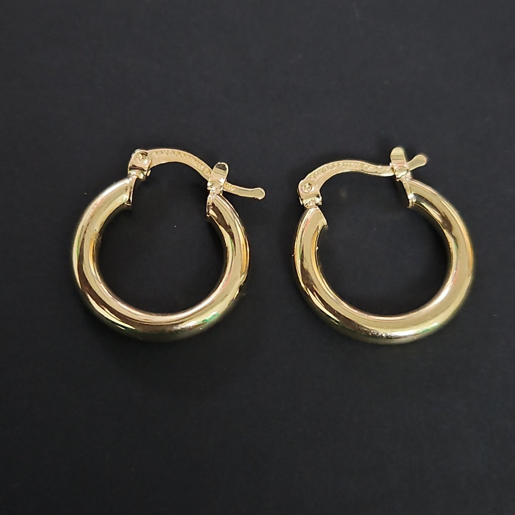 ARETES TEJIDO ARRACADAS LISAS 14K 1.6 GR (NUEVO)