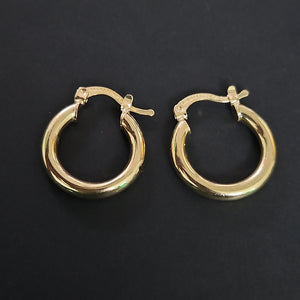 ARETES TEJIDO ARRACADAS LISAS 14K 1.6 GR (NUEVO)