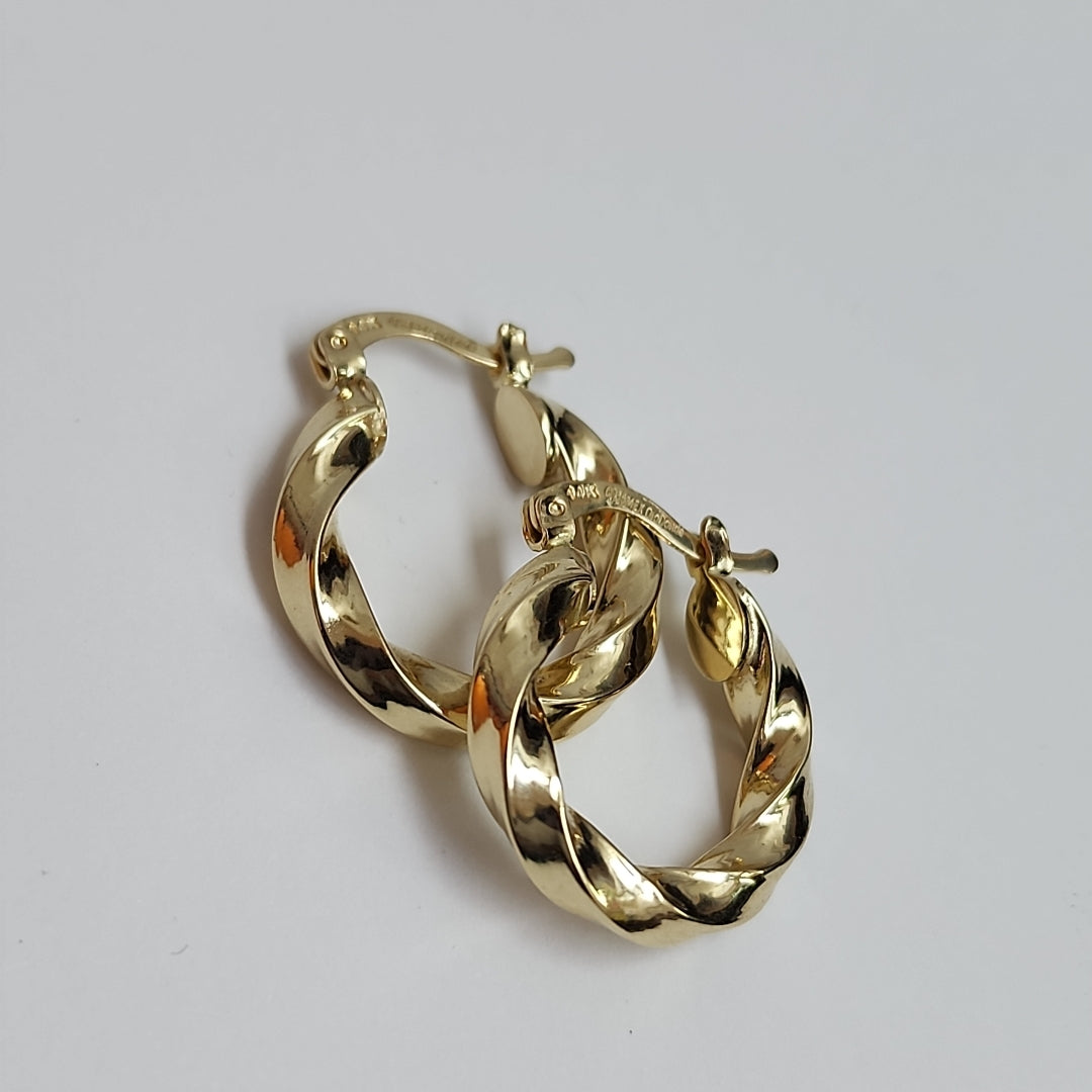 ARETES ARRACADA TORZAL 14K 2 GR (NUEVO)