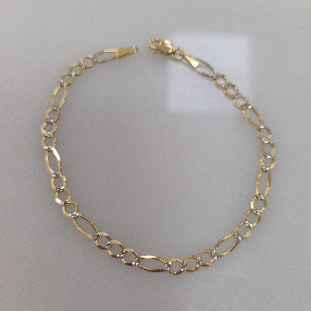 PULSERA 3X1 DIAMANTADA 14K 18 CM 2.7 GR (NUEVO)