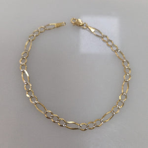 PULSERA 3X1 DIAMANTADA 14K 18 CM 2.7 GR (NUEVO)