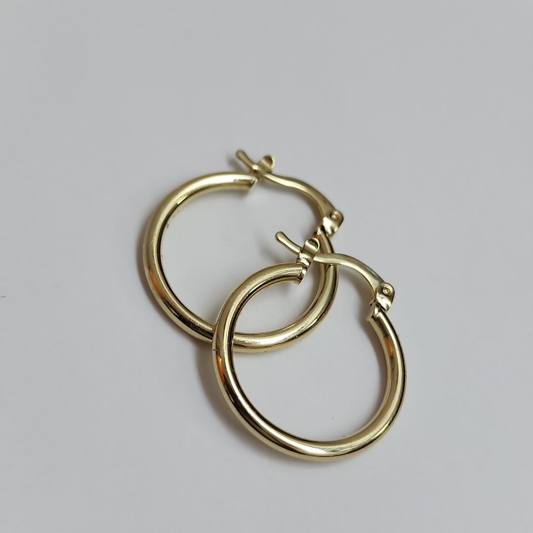 ARETES TEJIDO ARRACADAS LISAS 14K 1.2 GR (NUEVO)