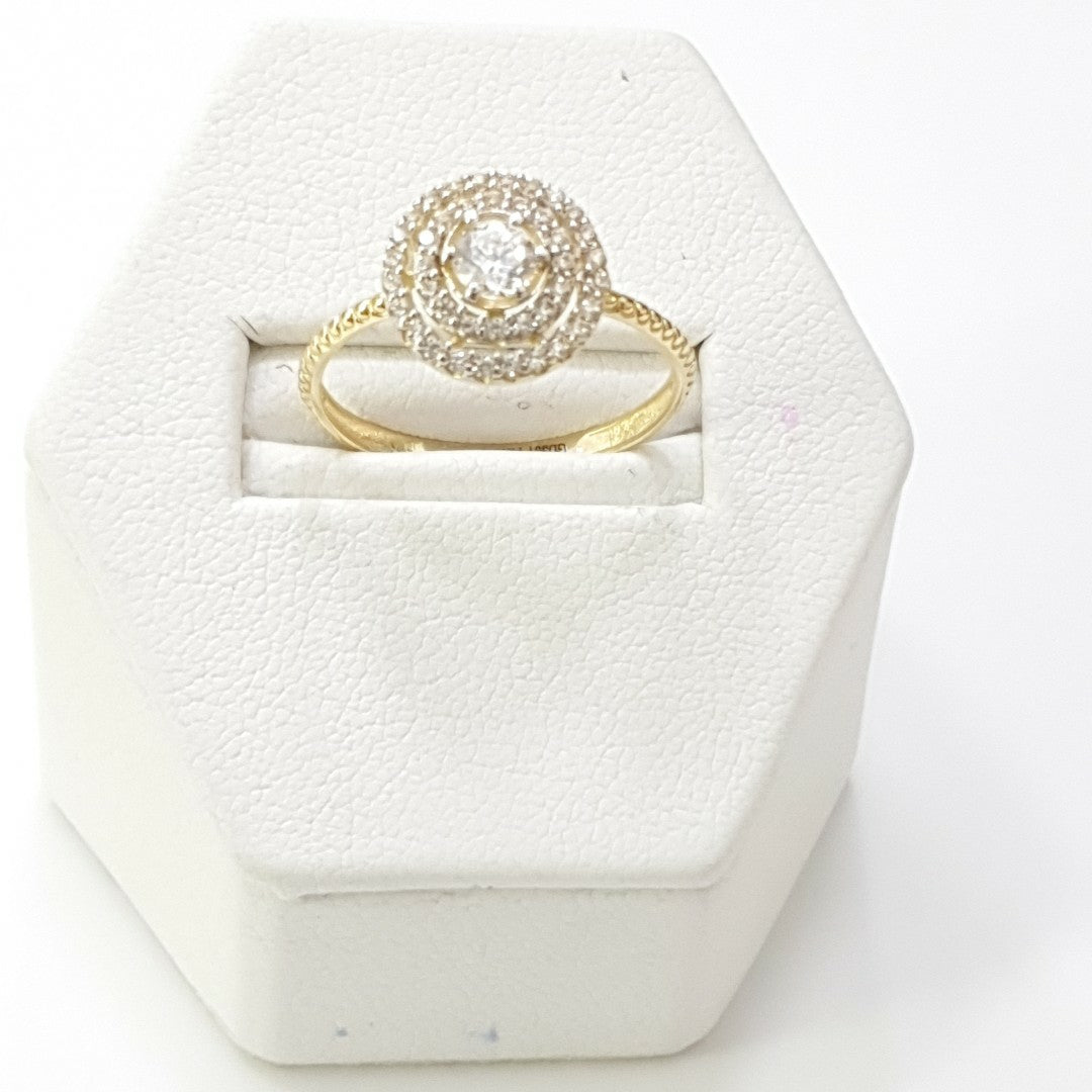 ANILLO ANILLITO C CIRCONIAS 14K 8 TALLA 1.8 GR (NUEVO)