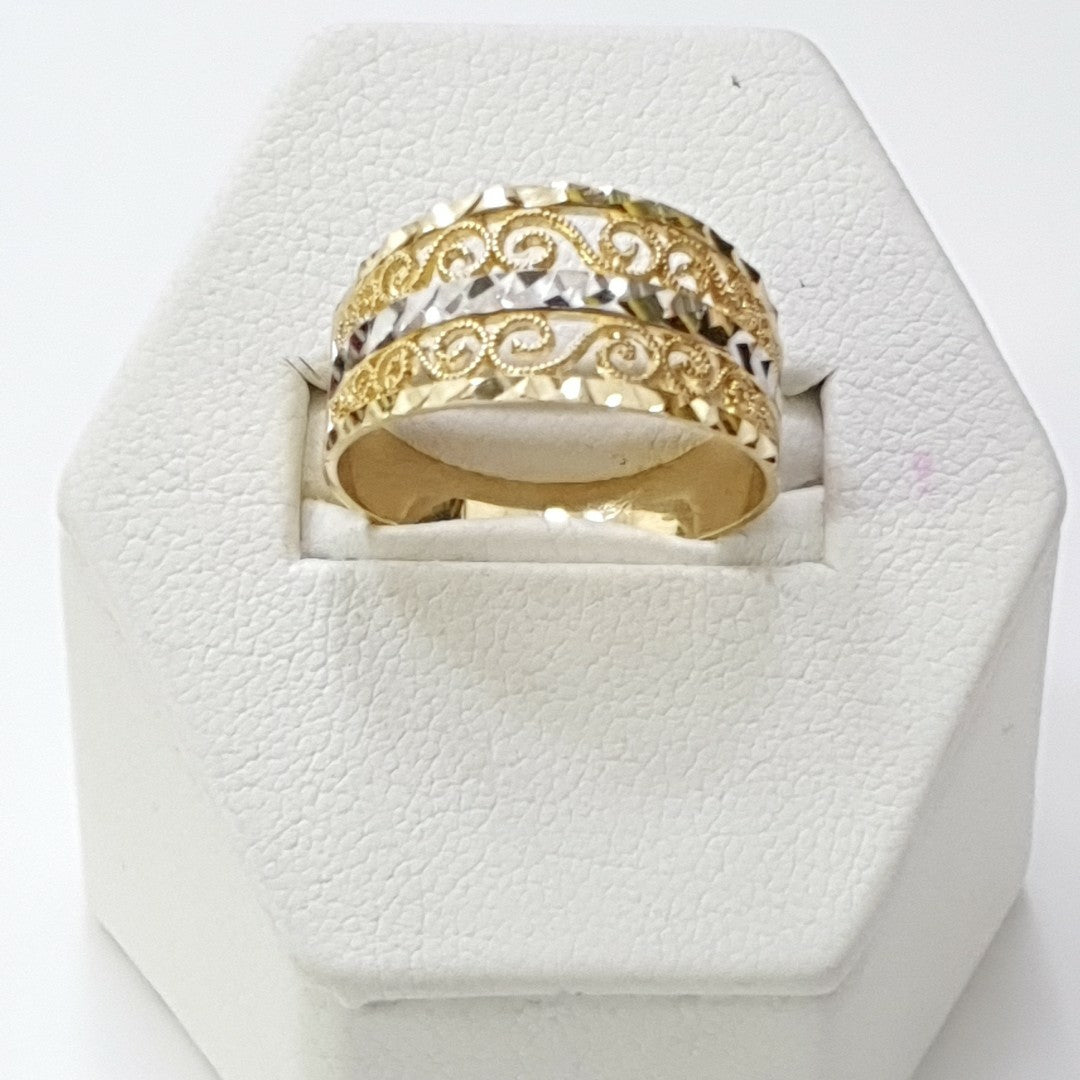 ANILLOS TIPO FILIGRANA 14K TALLA 8.5 3 GR (NUEVO)