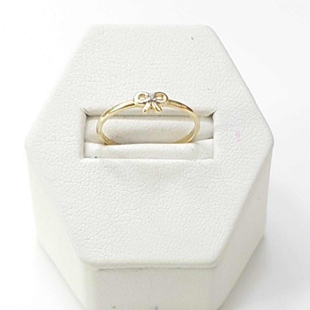 ANILLO ANILLITO FIG MOÑO C CIRCONIAS 14K 7 TALLA 1 GR (NUEVO)