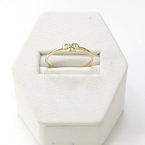 ANILLO ANILLITO FIG MOÑO C CIRCONIAS 14K 7 TALLA 1 GR (NUEVO)